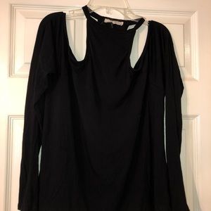 High Neck T-shirt with Cold Shoulder Detail